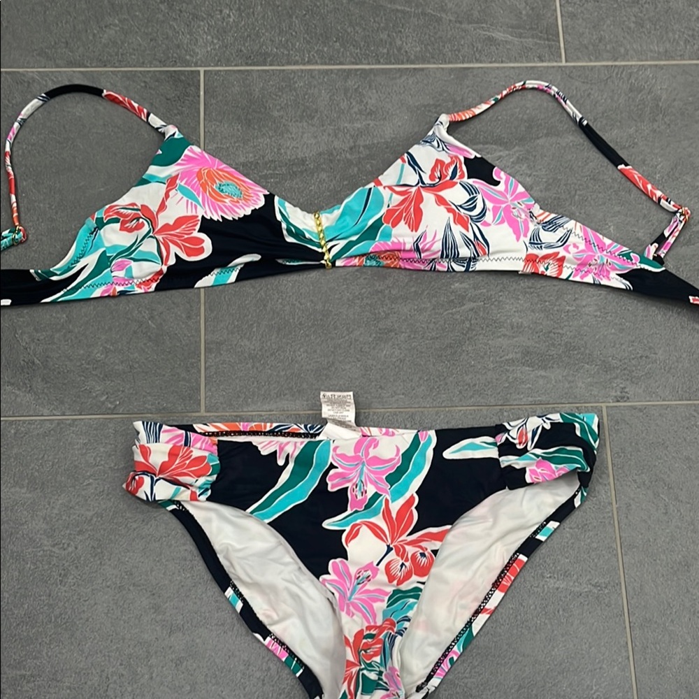 Trina Turk Black and Pink Bikini Swimwear